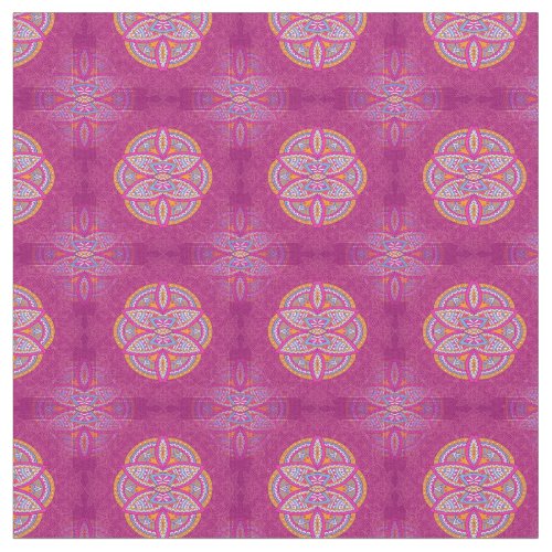 Mandalas in mixed Pink repeat patterns Fabric