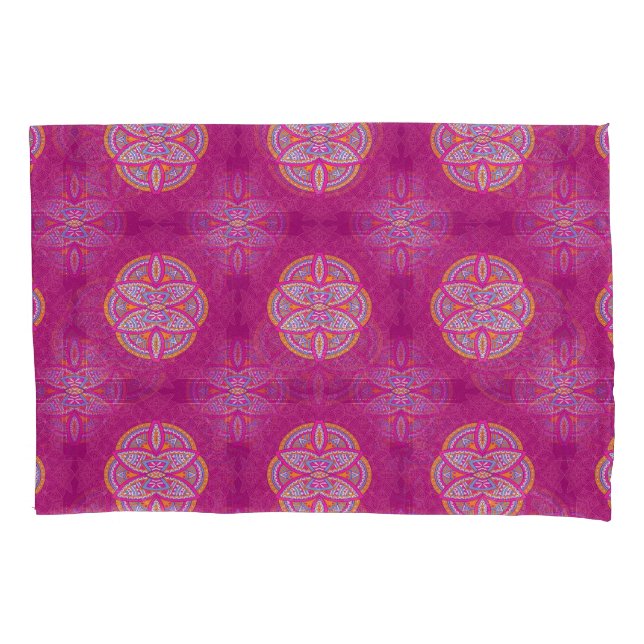 Mandalas in mixed Pink repeat patterns Pillow Case (Front)