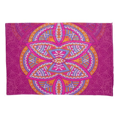 Mandalas in mixed Pink repeat patterns Pillow Case