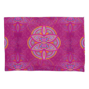 Mandalas in mixed Pinks repeat patterns Pillow Case