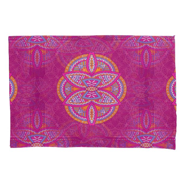 Mandalas in mixed Pinks repeat patterns Pillow Case (Front)
