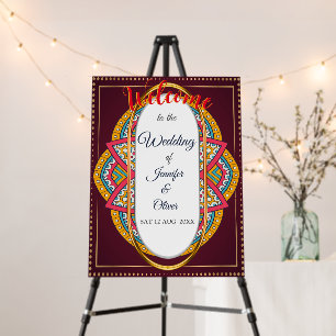 Mandalas on a Maroon background  Foam Board