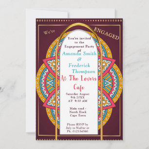 Mandalas on a Maroon background Invitation