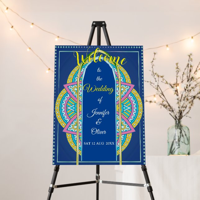 Mandalas on a Mix Blue background  Foam Board (In Situ (Stand))