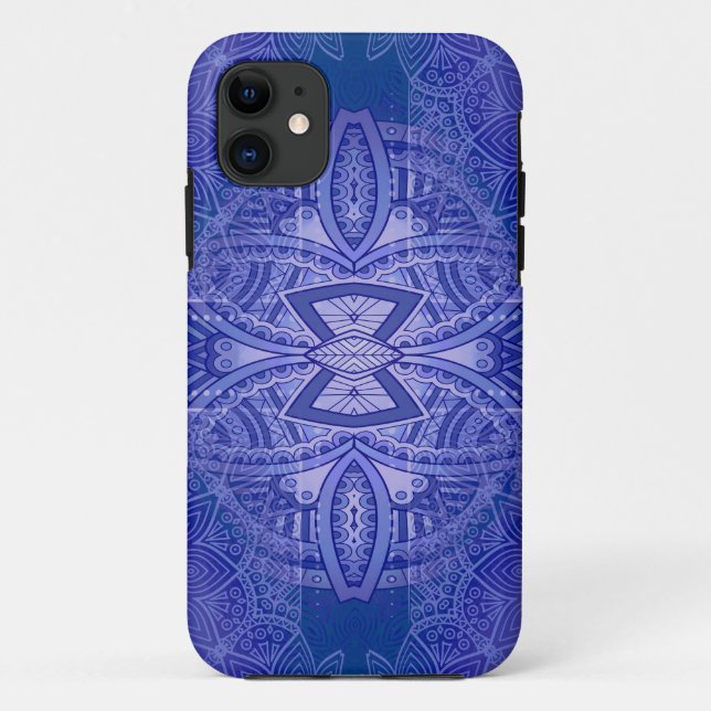 Mandalas on Classic Blue repeat design Case-Mate iPhone Case (Back)