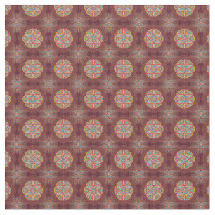 Mandalas on Maroon repeat patterns Fabric