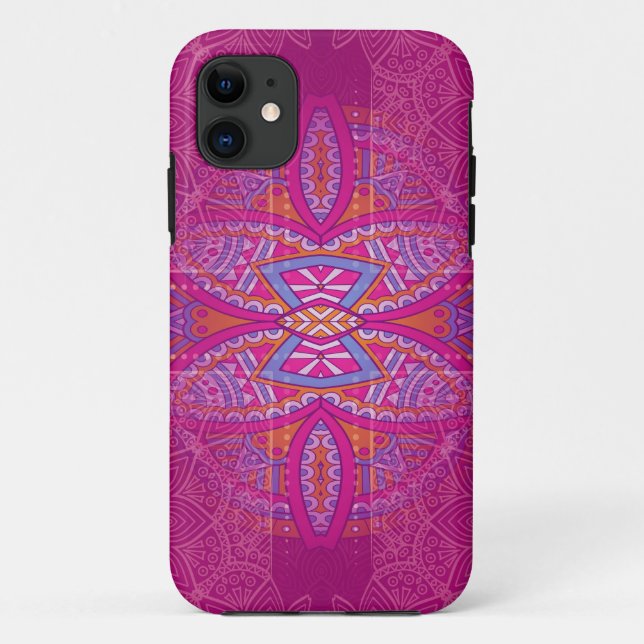 Mandalas on Pink repeat design Case-Mate iPhone Case (Back)