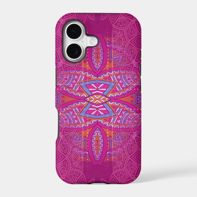 Mandalas on Pink repeat design Iphone Case (Back)