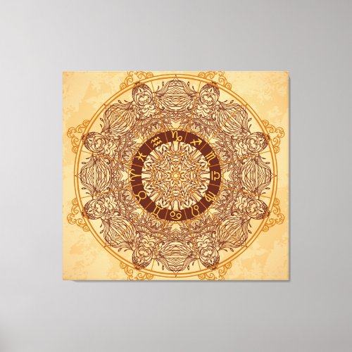 Mandalas zodiac ornate vintage circle canvas print