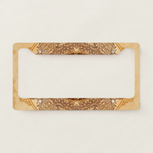 Mandalas, zodiac, ornate, vintage circle. license plate frame