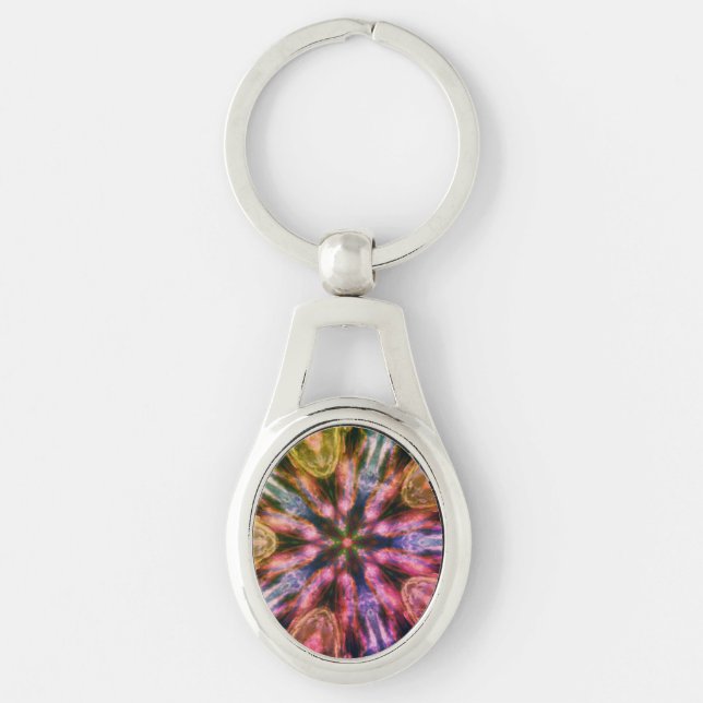Mandalastyle Oval Metal Keychain (Front)