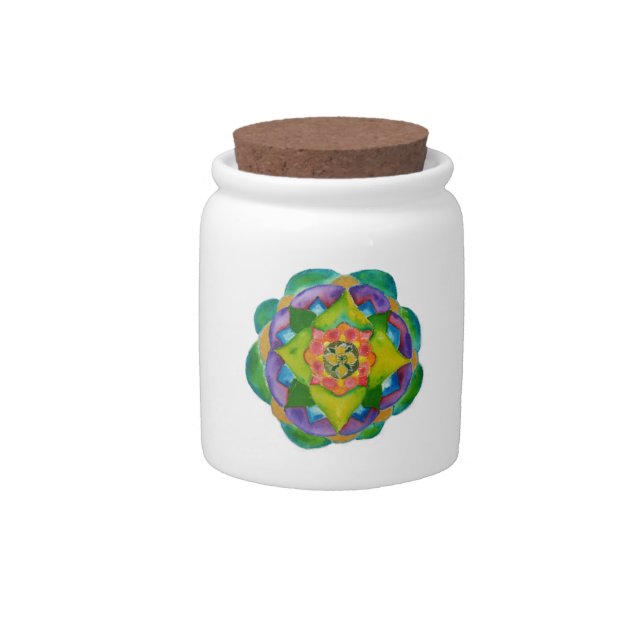 Mandalla Painting Candy Jar (Front)