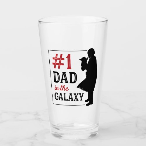 Mandalorian 1 Dad in the Galaxy Silhouette Glass