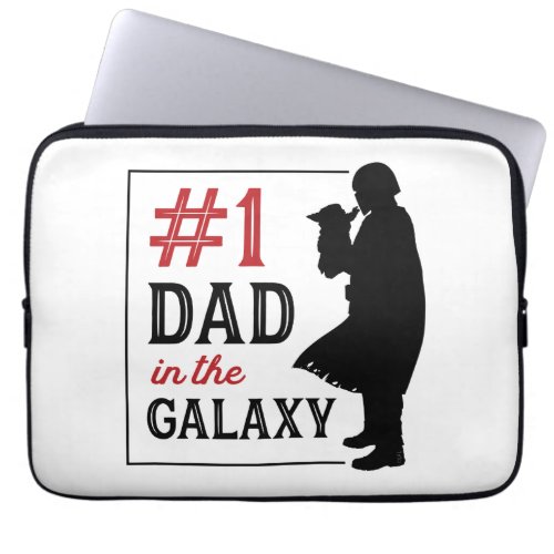 Mandalorian 1 Dad in the Galaxy Silhouette Laptop Sleeve