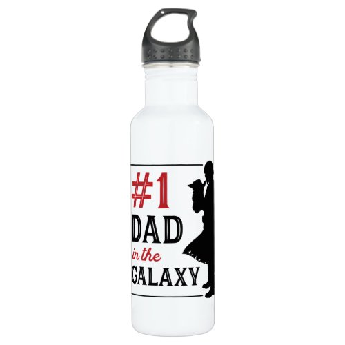 Mandalorian 1 Dad in the Galaxy Silhouette Stainless Steel Water Bottle