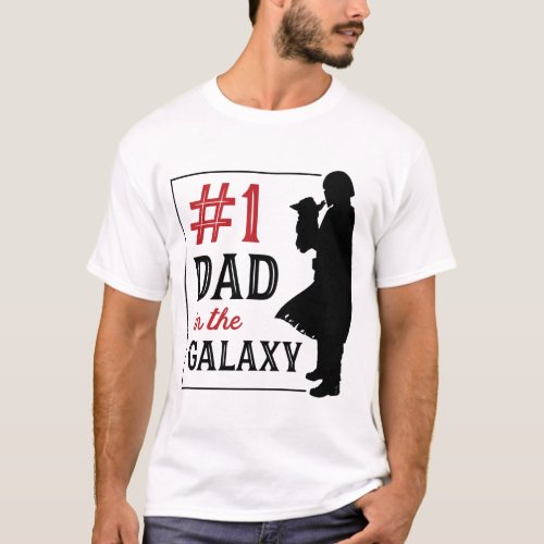 Mandalorian 1 Dad in the Galaxy Silhouette T_Shirt