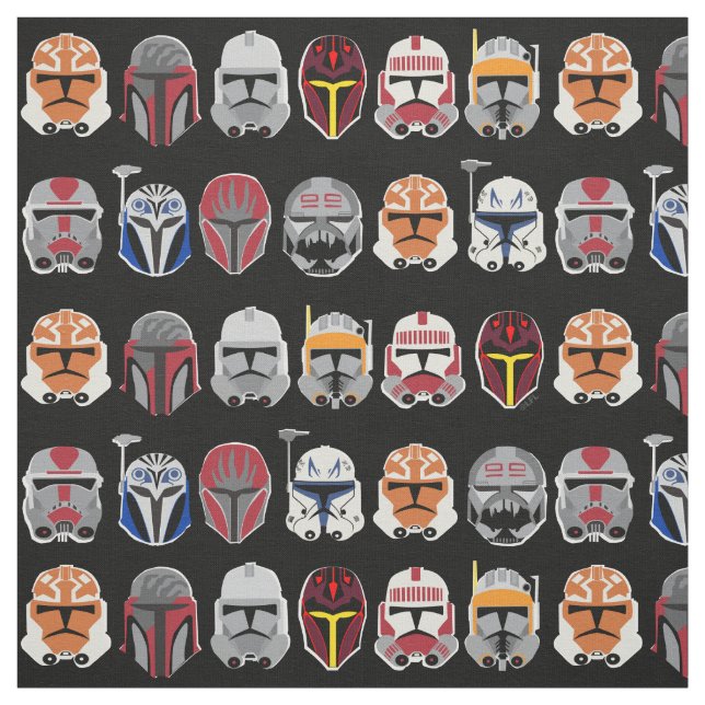 Mandalorian and Clone Trooper Helmet Pattern Fabric (Swatch)