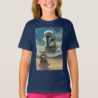 Mandalorian and Grogu Desert Painting T-Shirt