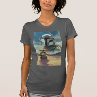 Mandalorian and Grogu Desert Painting T-Shirt