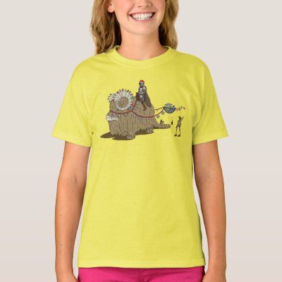 Mandalorian and Grogu Riding Festive Bantha T-Shirt