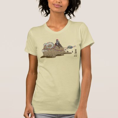 Mandalorian and Grogu Riding Festive Bantha T-Shirt