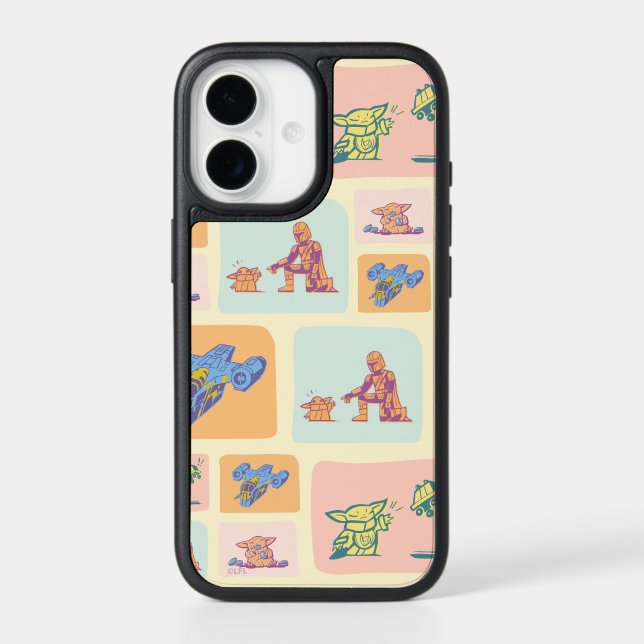 Mandalorian and Grogu Storybook Pattern Otterbox iPhone Case (Back)