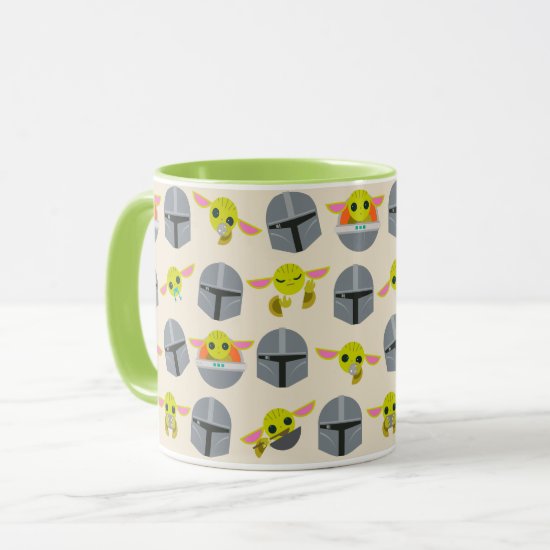 Mandalorian and The Child Cute Expression Pattern Mug