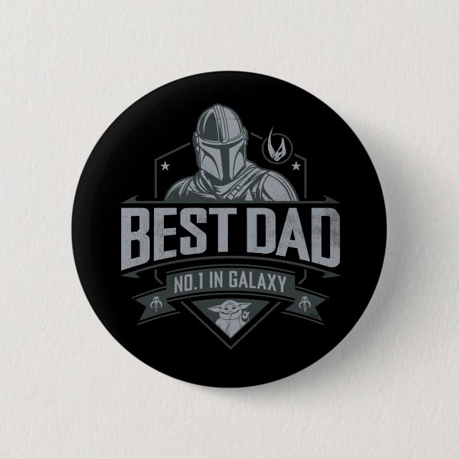 Mandalorian Best Dad No. 1 In Galaxy Button (Front)