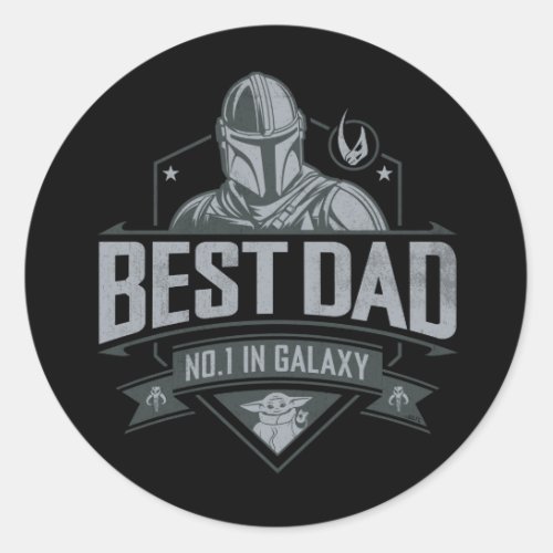 Mandalorian Best Dad No 1 In Galaxy Classic Round Sticker