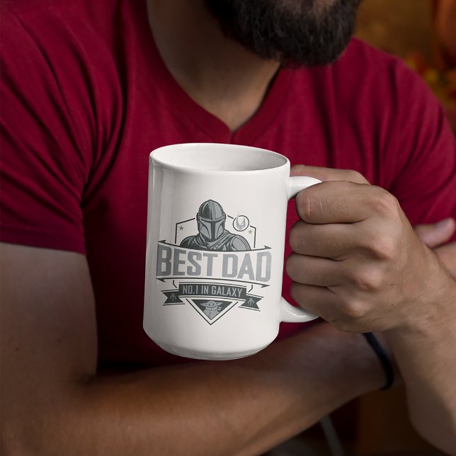Mandalorian Best Dad No. 1 In Galaxy Coffee Mug (Man holding mug)