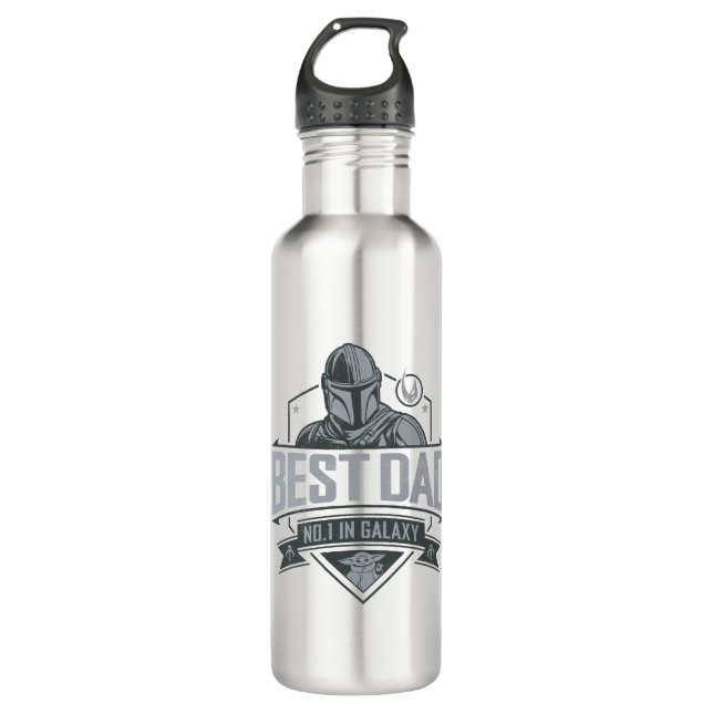 Mandalorian Best Dad No. 1 In Galaxy Stainless Steel Water Bottle (Front)