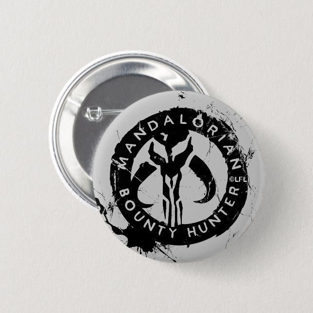 Mandalorian Bounty Hunter Inked Icon Button (Front & Back)