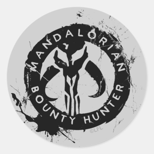 Mandalorian Bounty Hunter Inked Icon Classic Round Sticker