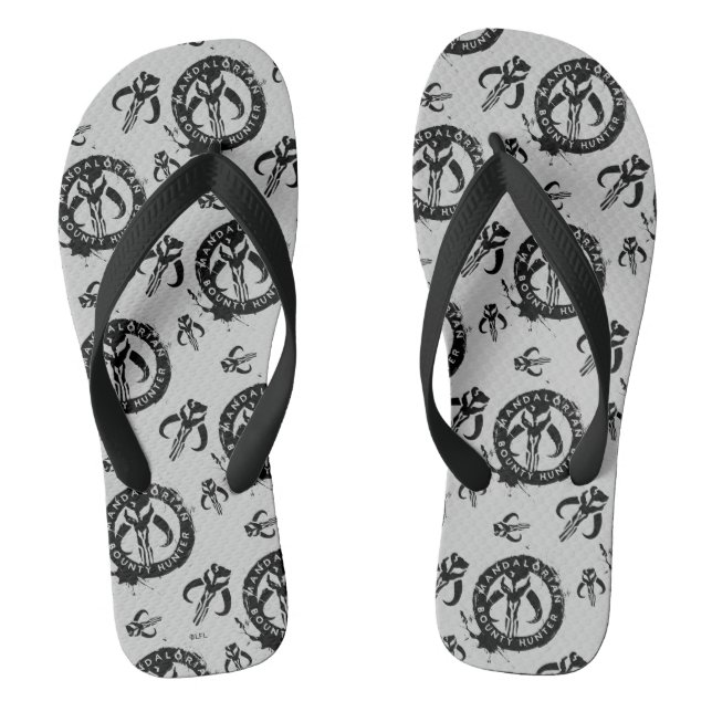 Mandalorian Bounty Hunter Inked Icon Flip Flops (Footbed)
