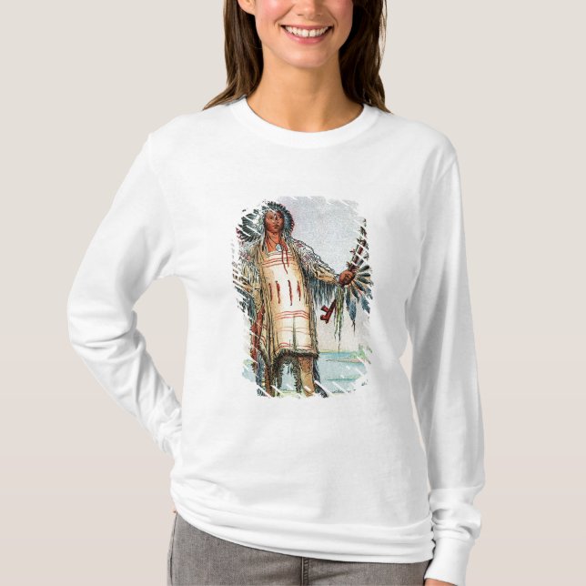 Mandan Indian Ha-Na-Tah-Muah, Wolf chief T-Shirt (Front)