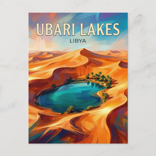Mandara Lake, Ubari Sand Sea Libya Postcard (Front)