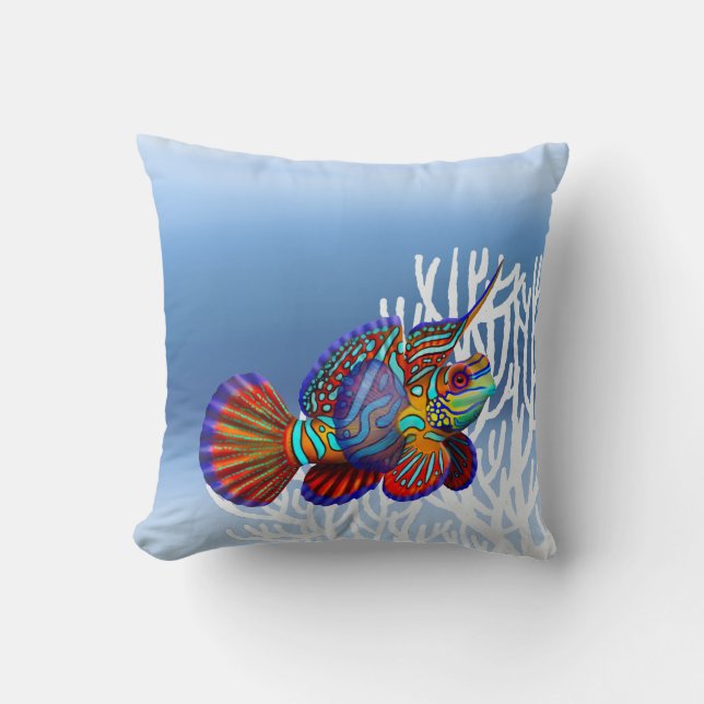 Mandarin Dragonet Goby Reef Fish Pillows (Front)