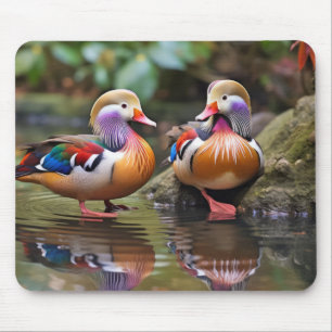 Mandarin duck Animal Bird Wildlife Wilderness Art Mouse Pad