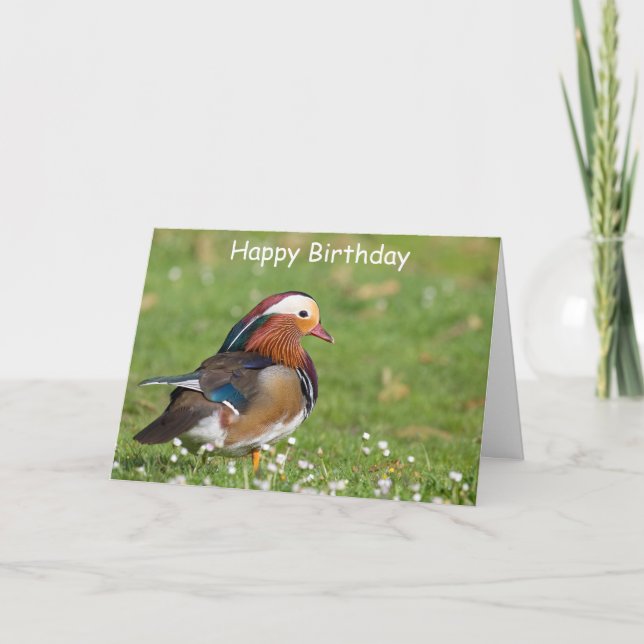 Mandarin Duck Birthday Card (Front)