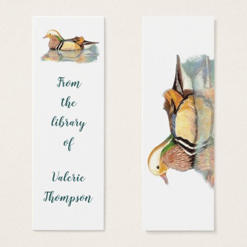 Mandarin Duck Book Mark to Customize