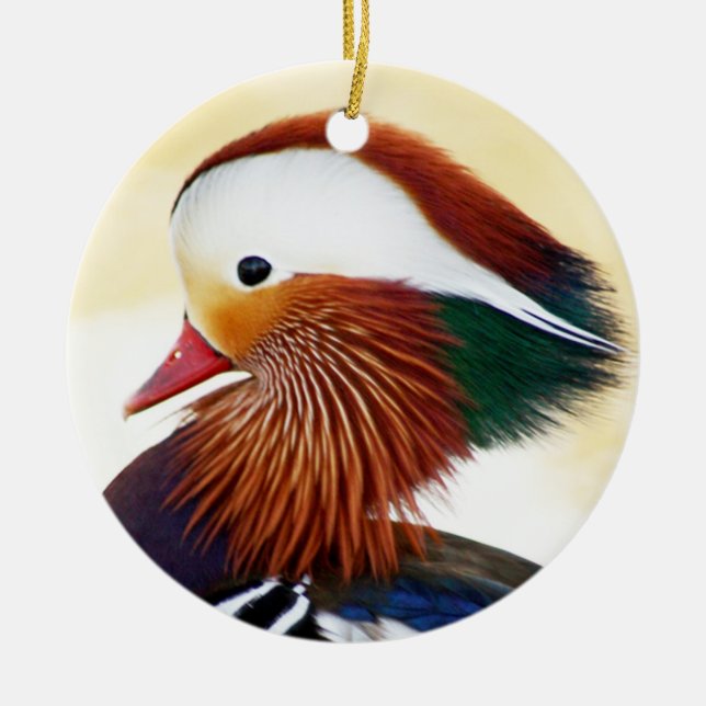 Mandarin Duck Ceramic Ornament (Front)