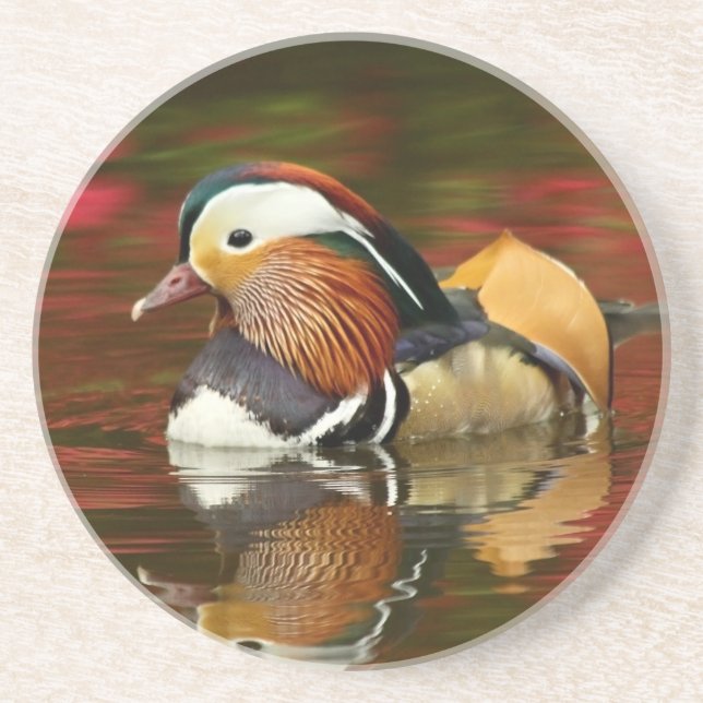 Mandarin duck drink coaster (Front)