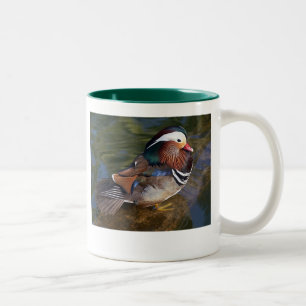 mandarin duck two-toned ceramic mug