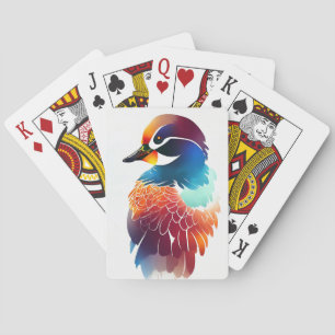 Mandarin Duck Wild Nature Animal Colors Painting Poker Cards