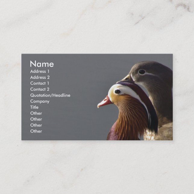 Mandarin Ducks Business Card (Front)