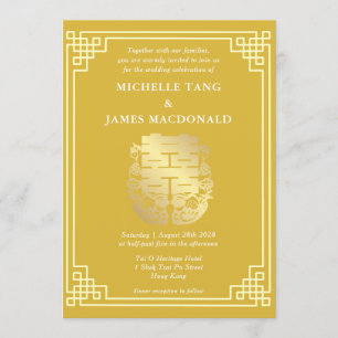 Mandarin Ducks & Double Happiness Chinese Wedding Invitation