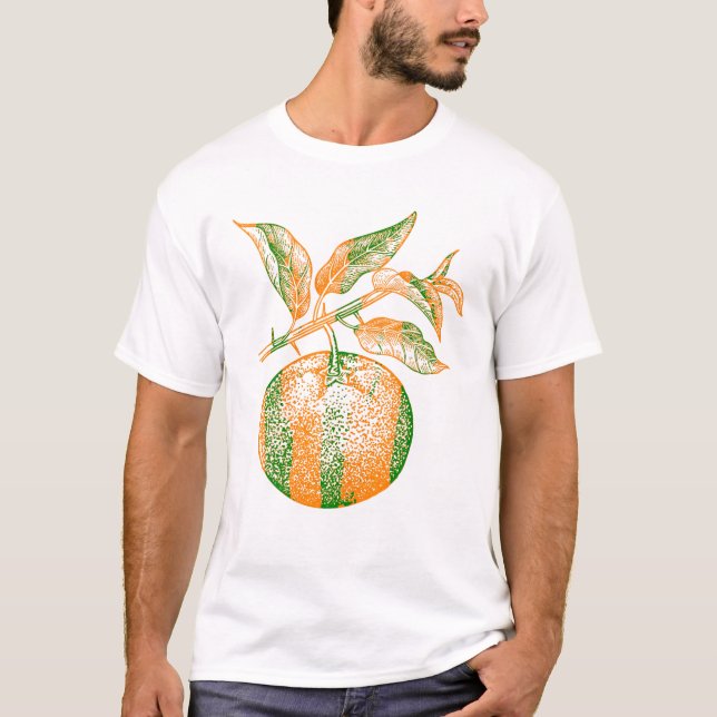 Mandarin Fruit Retro Vintage T-Shirt (Front)