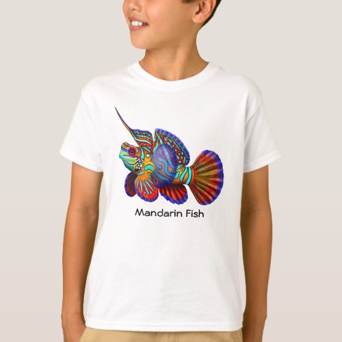 Mandarin Goby Dragonet Fish Kids T_Shirt