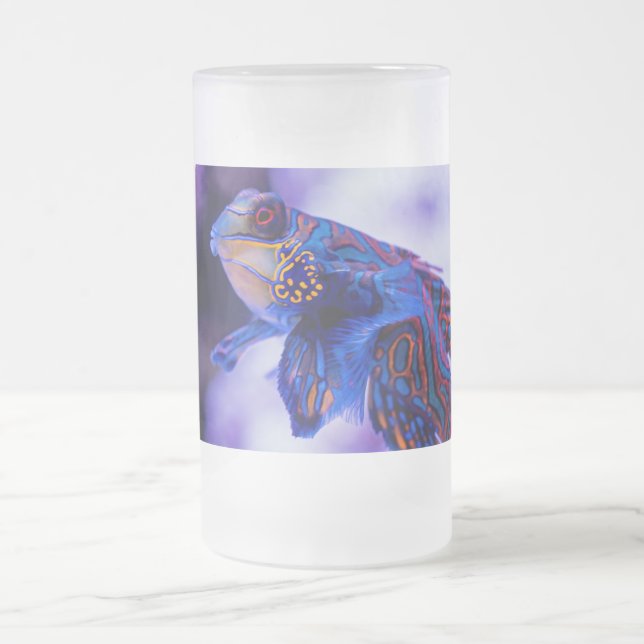 Mandarin Goby Fish Frosted Glass Beer Mug (Center)