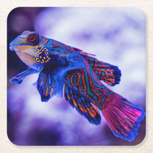 Mandarin Goby Fish Square Paper Coaster